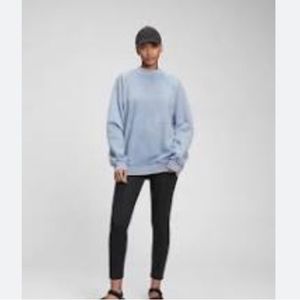 Powder blue mock neck oversized sweatshirt